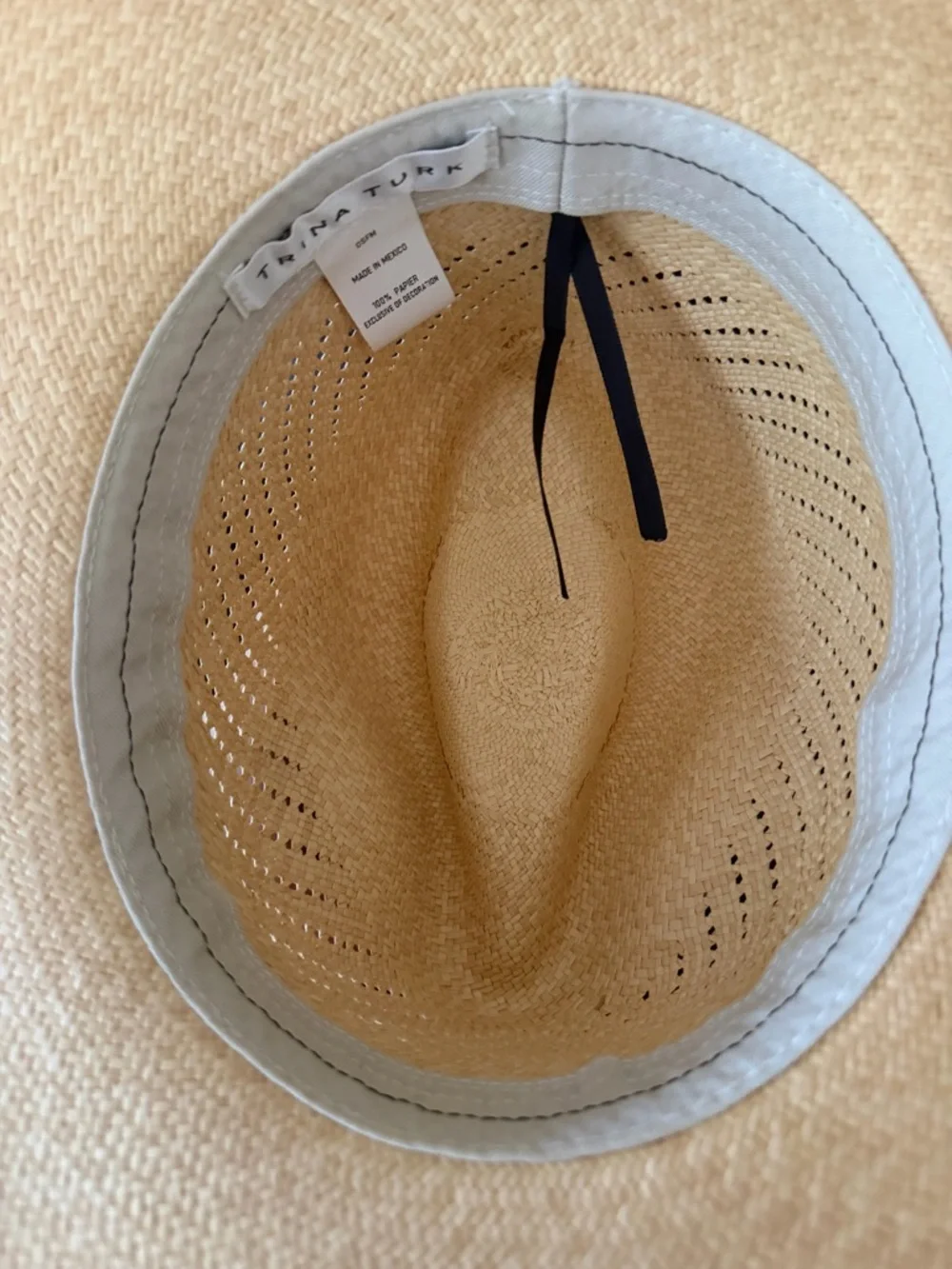 Trina Turk Palms Fedora Panama hat EUC